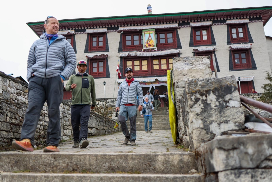 Visiting Tengboche Monastery. (Photo by Terray Sylvester)
