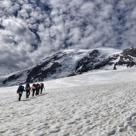 Climbers on Mount Rainier