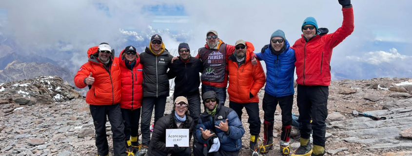 Full team on the summit of Aconcagua