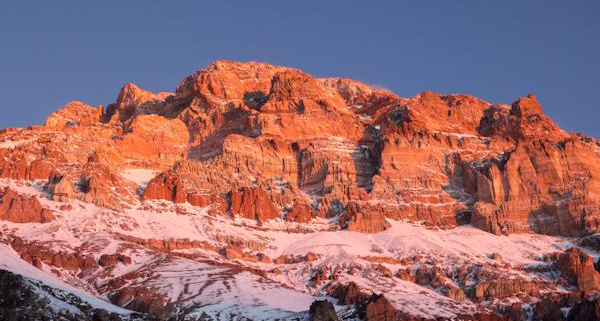 Alpenglow on the upper mountain. Photo: Terray Sylvester