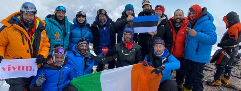 The whole team on the summit of Aconcagua!