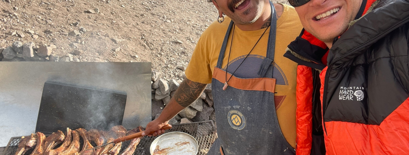 Tomahawks for dinner at Aconcagua Base Camp!
