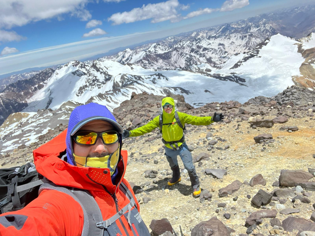 Climbing with beautiful views of the surrounding Andes!