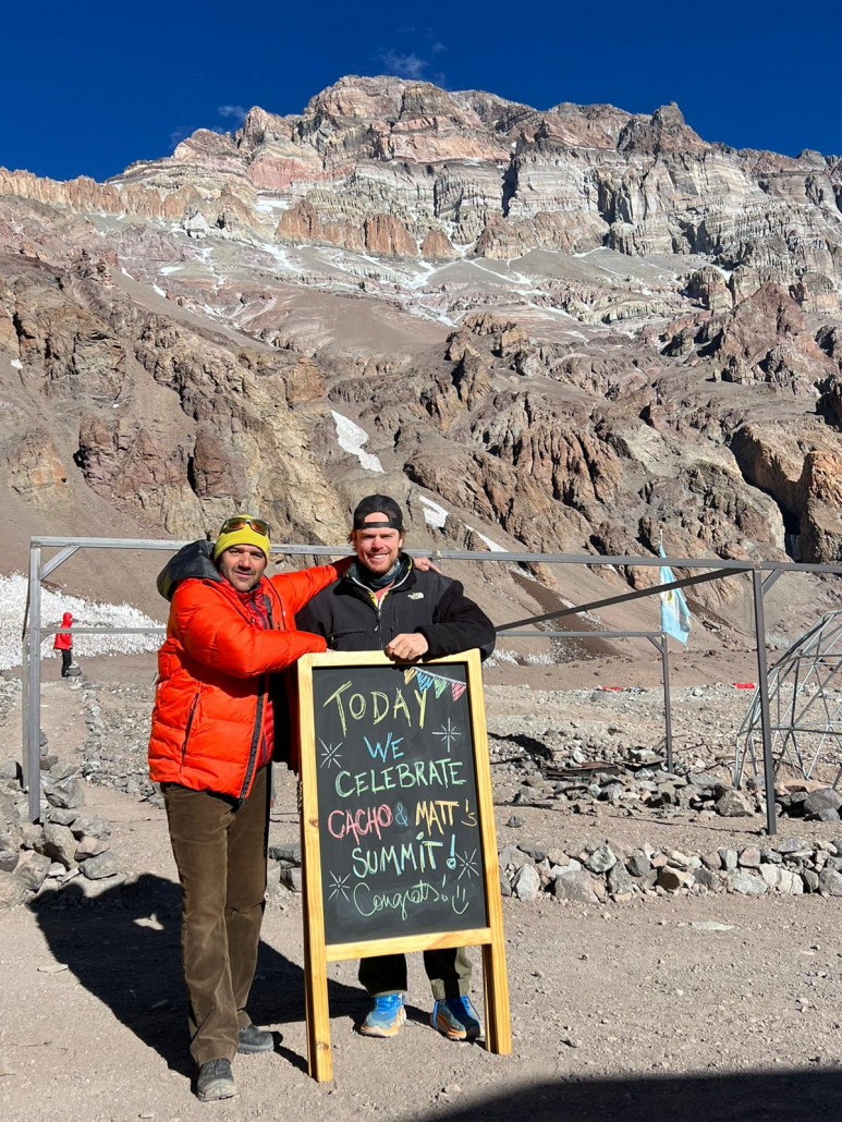 Celebrating back in base camp!