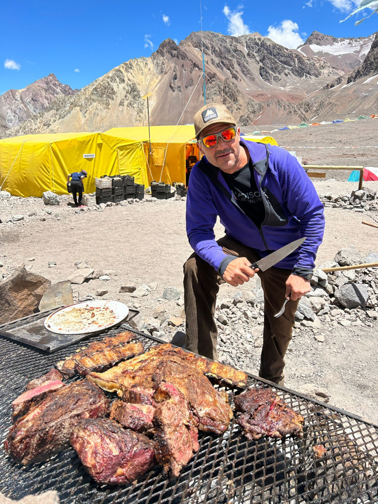 Guide Javier “Cacho” Beiza preparing asado!