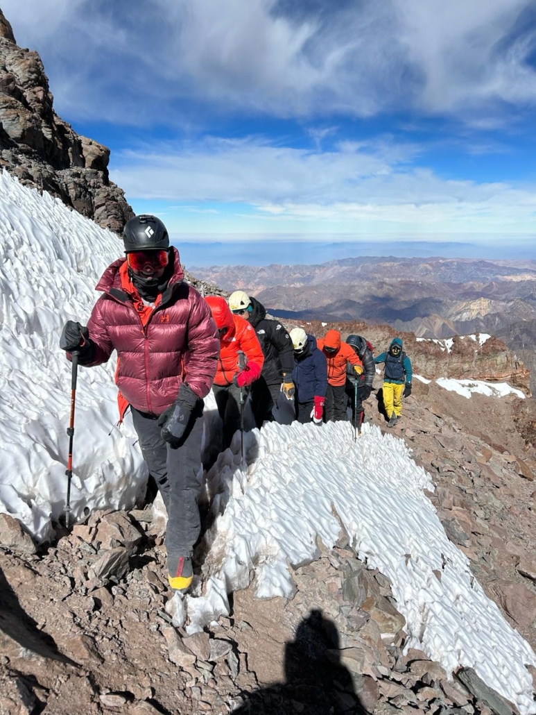 The team nearing the summit...