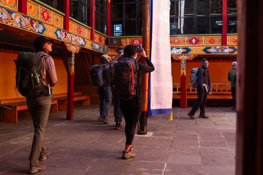 Arriving in the Pangboche monastery. (Photo by Terray Sylvester)