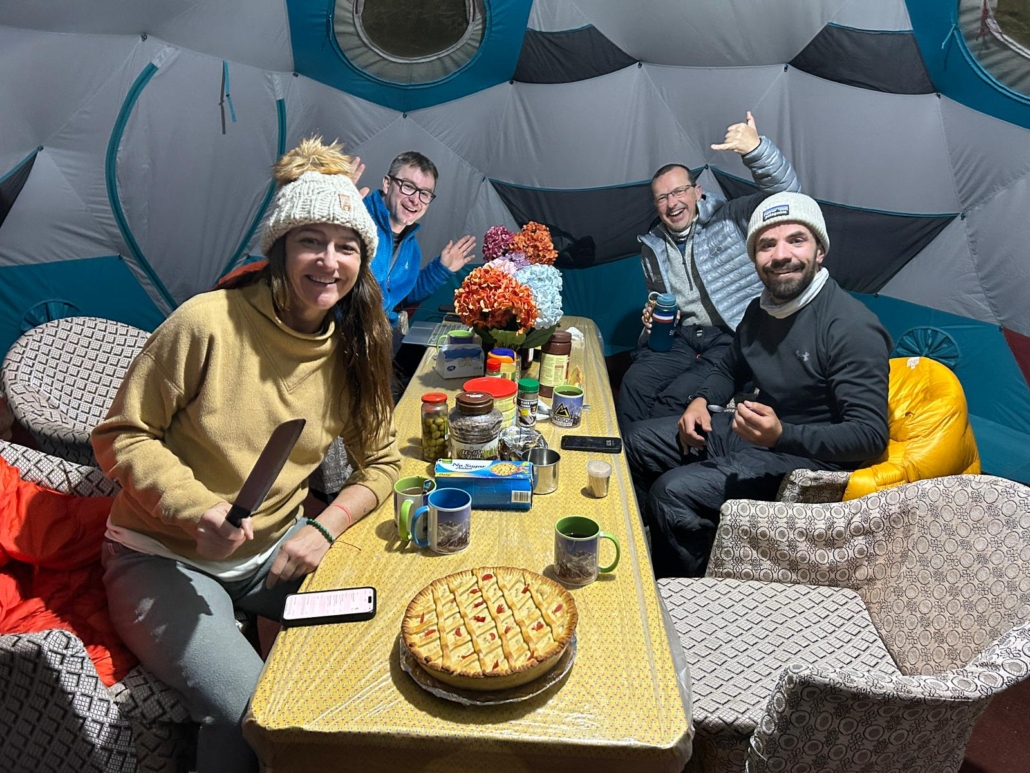 Fresh apple pie for dessert in base camp this evening!