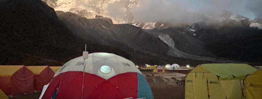 Evening light on Ama Dablam above our base camp.