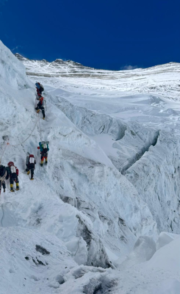 Climbing from Camp 2 to Camp 3 today.