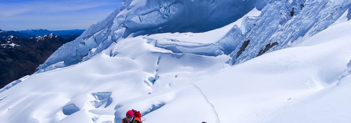 Back to camp after successfully topping out on Alpamayo (photo by Estalin Suárez)!